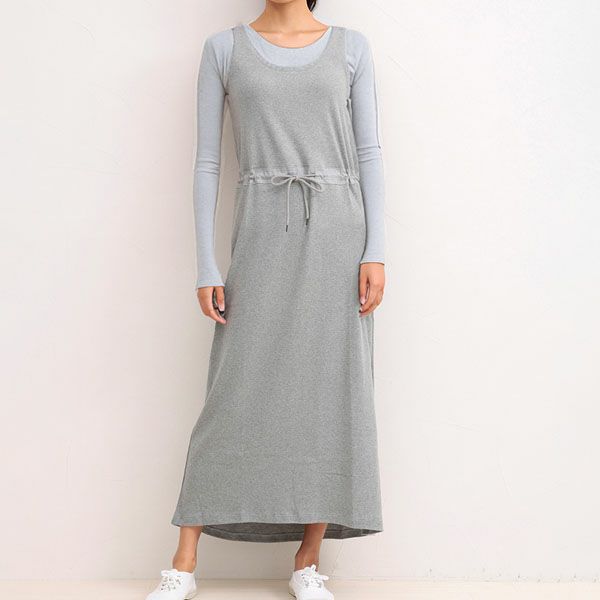 オーガニックコットン マキシ丈タンクドレス