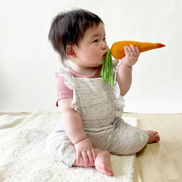 オーガニックコットン ベビーサロペットロンパース