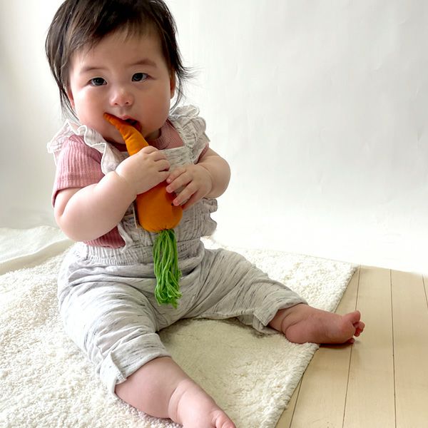 オーガニックコットン ベビーサロペットロンパース