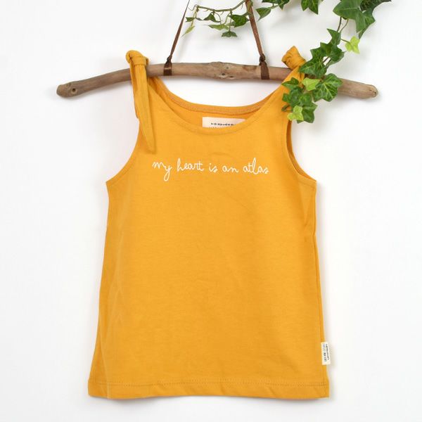 オーガニックコットン キッズタンクトップ My Heart is an Atlas