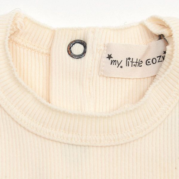 オーガニックコットン ベビーフリル袖リブボディスーツ