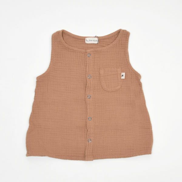 オーガニックコットン ベビーダブルガーゼノースリーブトップ