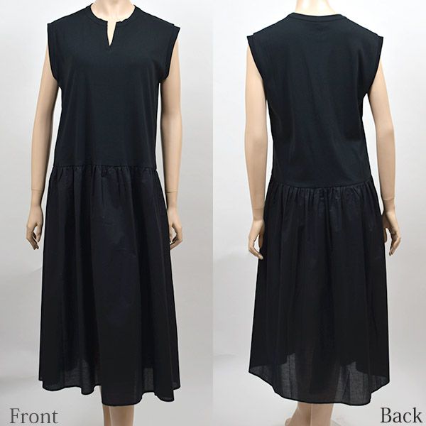 オーガニックコットン ノースリーブコンビドレス