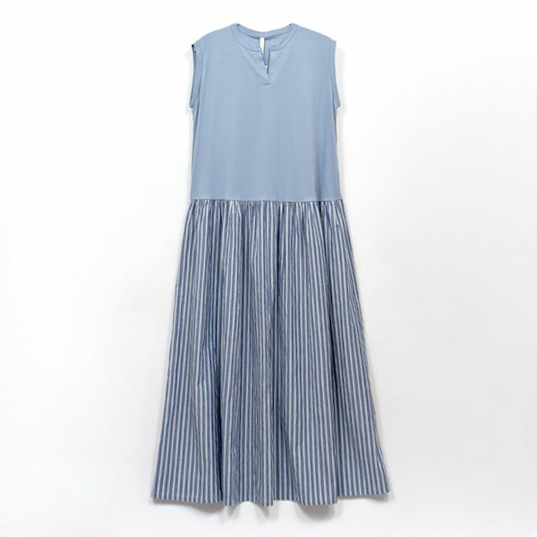 オーガニックコットン ノースリーブコンビドレス