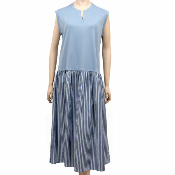 オーガニックコットン ノースリーブコンビドレス