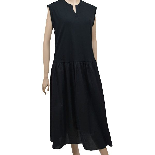 オーガニックコットン ノースリーブコンビドレス