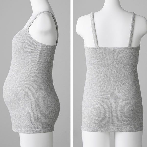 オーガニックコットン 肌にやさしいパッド付きリブキャミソール
