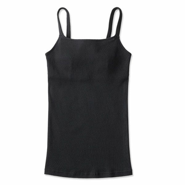 オーガニックコットン 肌にやさしいパッド付きリブキャミソール