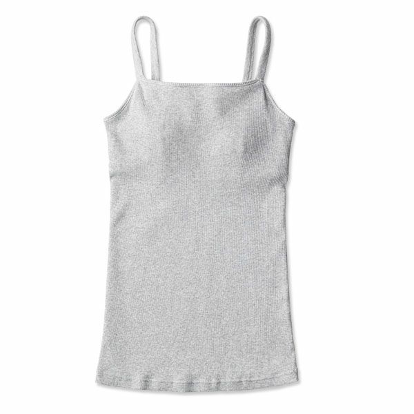 オーガニックコットン 肌にやさしいパッド付きリブキャミソール