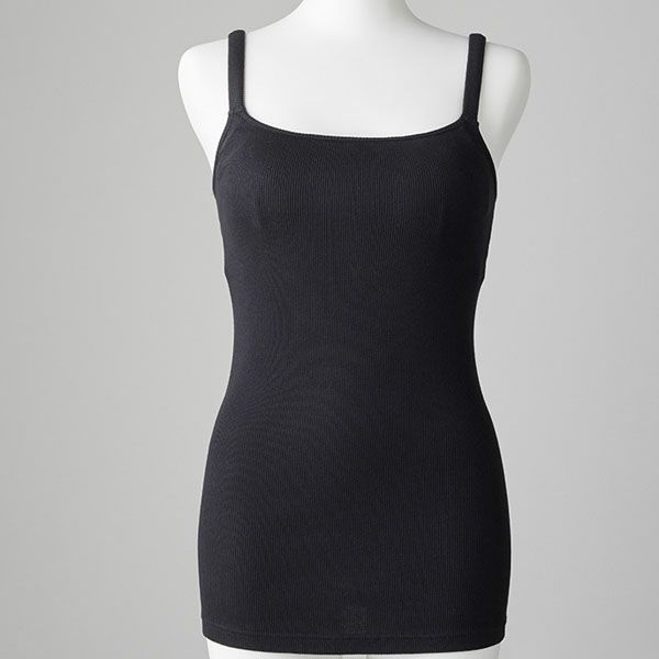 オーガニックコットン 肌にやさしいパッド付きリブキャミソール