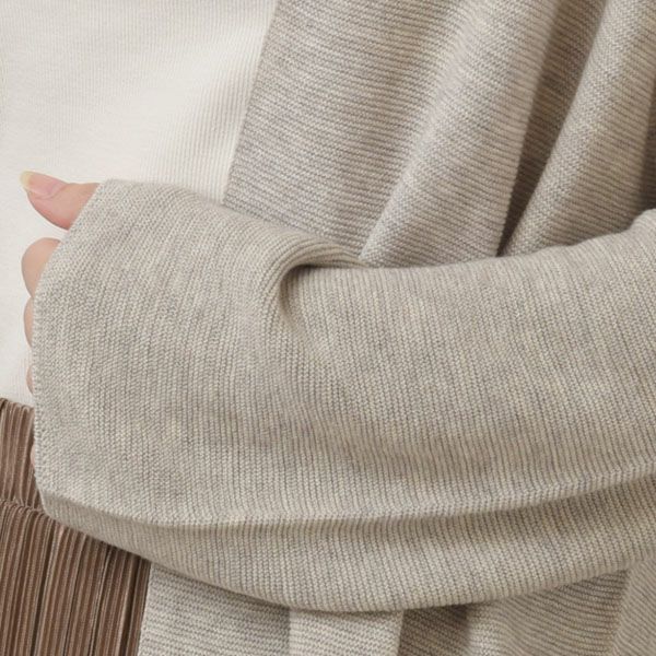 オーガニックコットン＆ヤク ガータードルマンロングカーディ グレー M