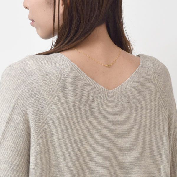 オーガニックコットン＆ヤク ガータードルマンロングカーディ グレー M