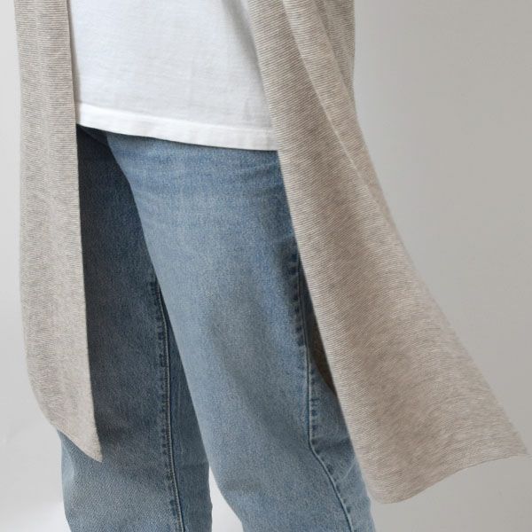 オーガニックコットン＆ヤク ガータードルマンロングカーディ グレー M