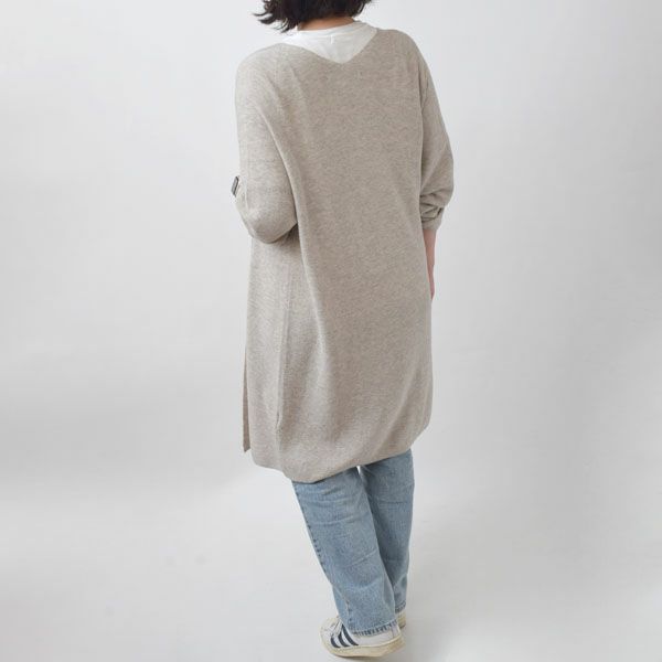 オーガニックコットン＆ヤク ガータードルマンロングカーディ グレー M