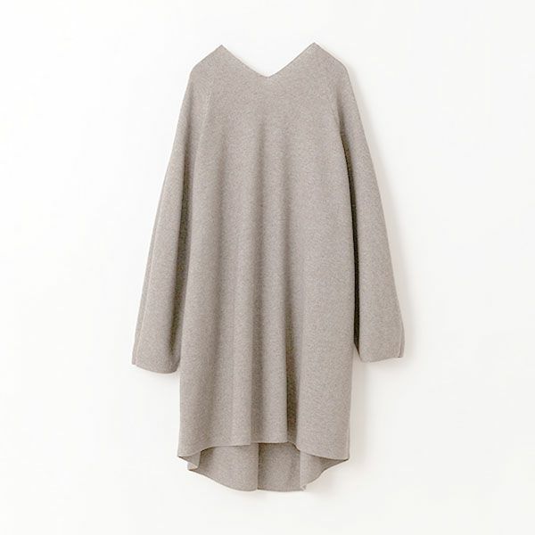 オーガニックコットン＆ヤク ガータードルマンロングカーディ グレー M