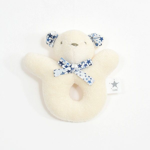 オーガニックコットン おむつケーキ リバティ 星柄アデラジャブルー