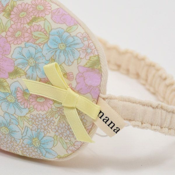 オーガニックコットン アイマスク フラワープリント コスメアピンク