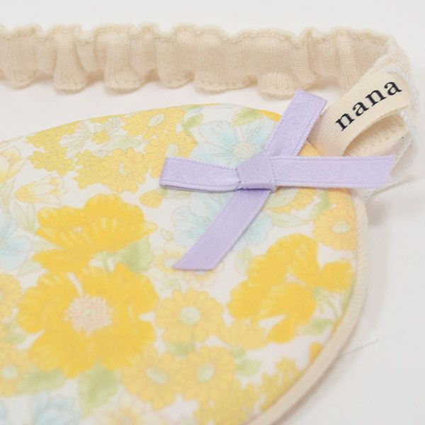 オーガニックコットン アイマスク フラワープリント コスメアイエロー