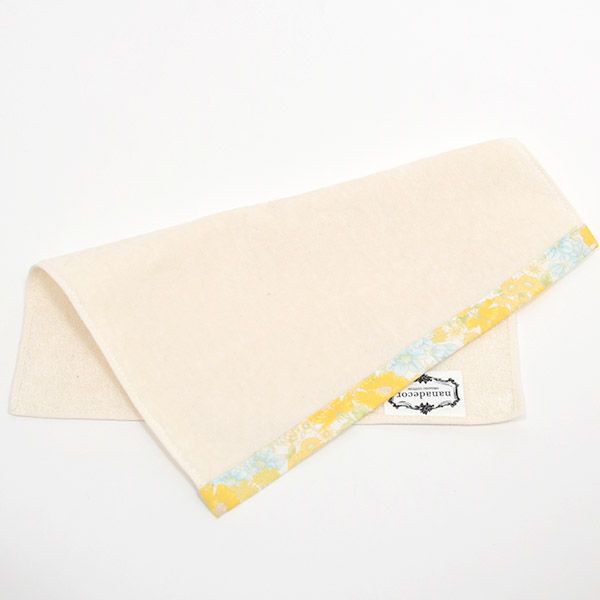 オーガニックコットン ソフィパイピングミニタオル コスメアイエロー 25×25