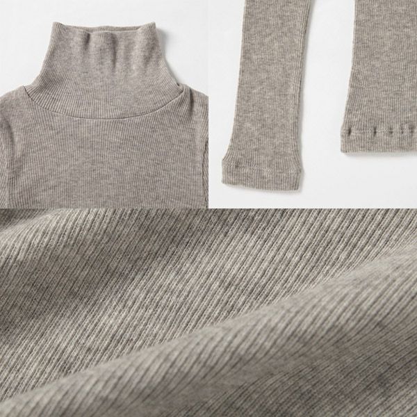 オーガニックコットン＆ヤク チューブテレコタートル(長袖)グレー M