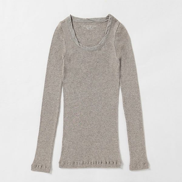 オーガニックコットン＆ヤク チューブテレコ 長袖プルオーバー グレー M