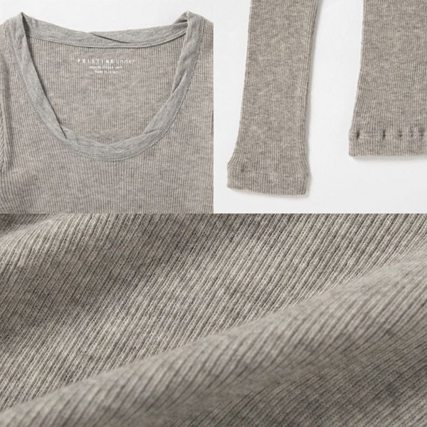 オーガニックコットン＆ヤク チューブテレコ 長袖プルオーバー グレー M