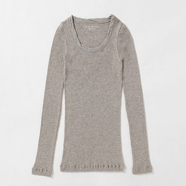 オーガニックコットン＆ヤク チューブテレコ 長袖プルオーバー グレー M