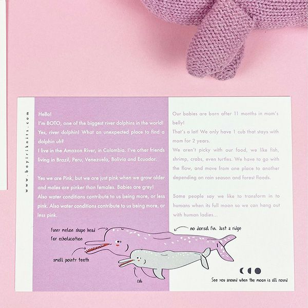 【SALE／30%OFF】 オーガニックコットン あみぐるみ BOTO-TheAmazonPinkDolphin