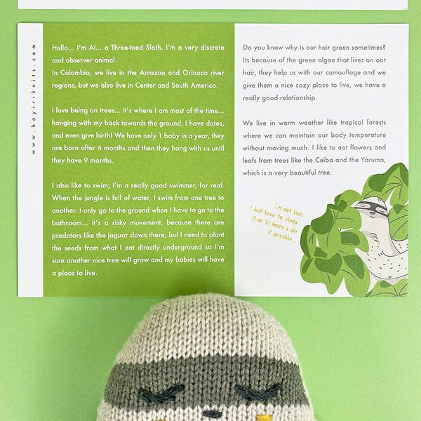 【SALE／30%OFF】 オーガニックコットン あみぐるみ Ai-TheThree-ToedSloth