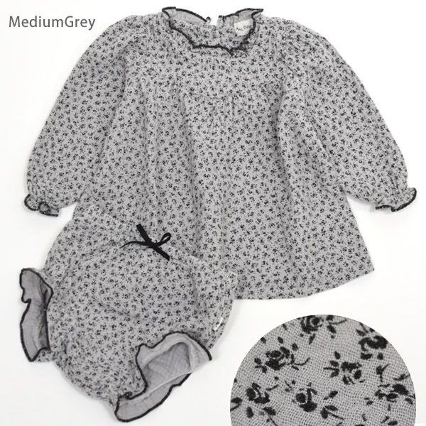 【SALE／20%OFF】オーガニックコットン ベビー ガーゼブラウス＆ブルマ LIBERTY(長袖)