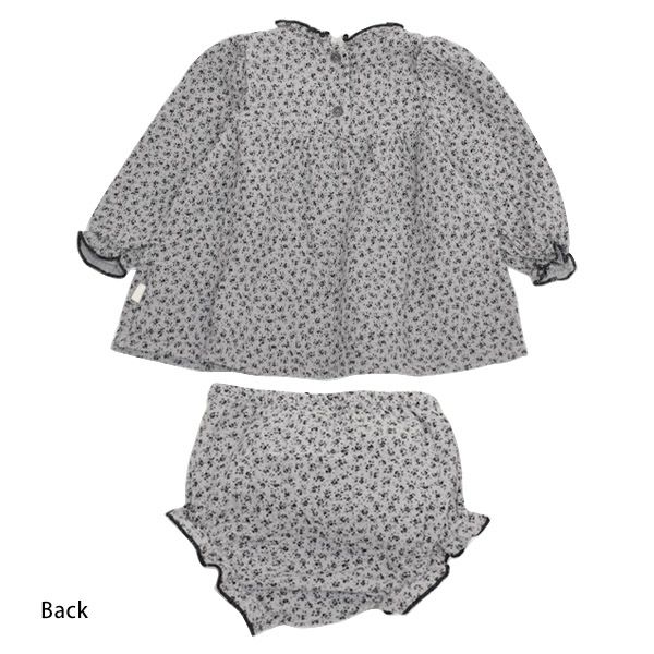 【SALE／20%OFF】オーガニックコットン ベビー ガーゼブラウス＆ブルマ LIBERTY(長袖)