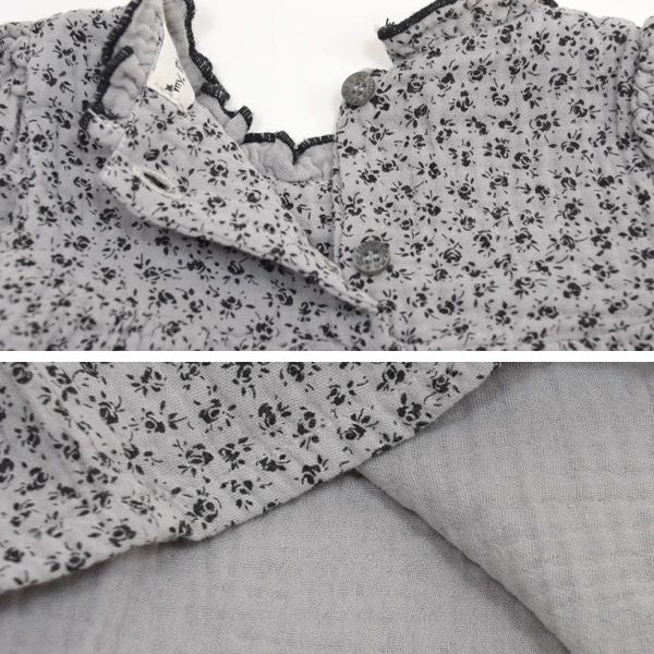 【SALE／20%OFF】オーガニックコットン ベビー ガーゼブラウス＆ブルマ LIBERTY(長袖)