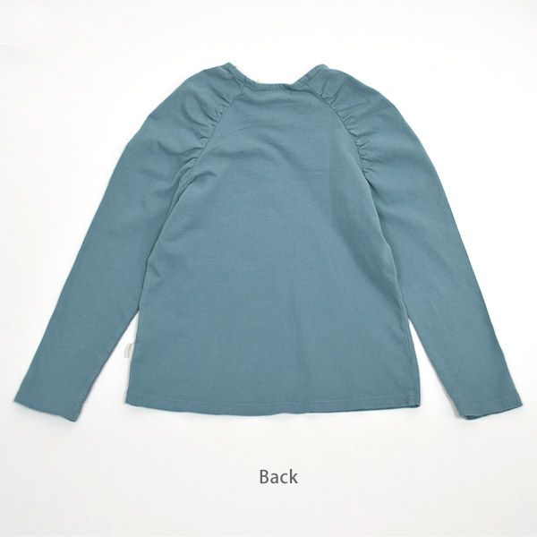 【SALE／40%OFF】オーガニックコットン キッズ ラッフルショルダーTシャツ(長袖)