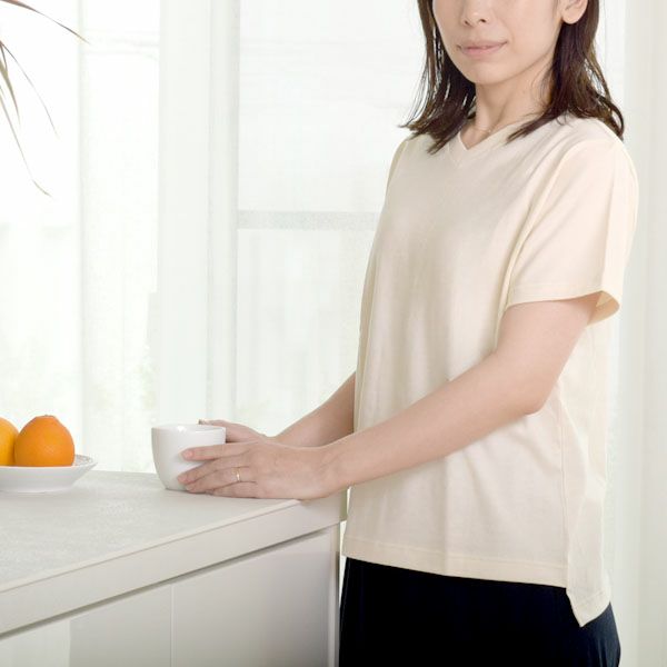 オーガニックコットン Vネックプルオーバー(半袖)