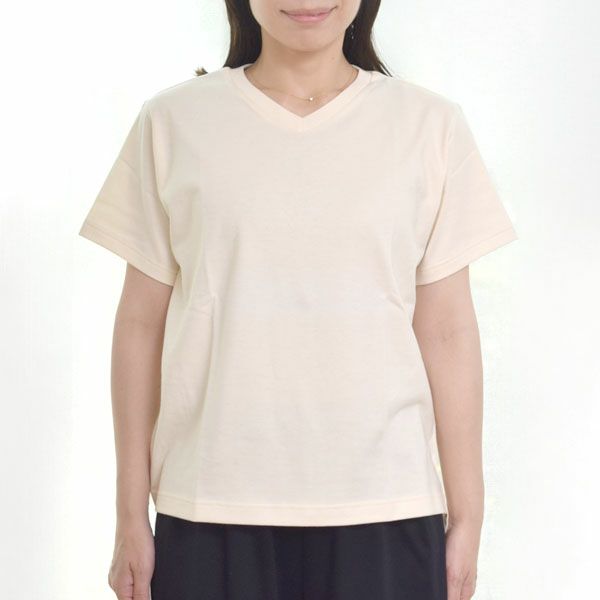 オーガニックコットン Vネックプルオーバー(半袖)