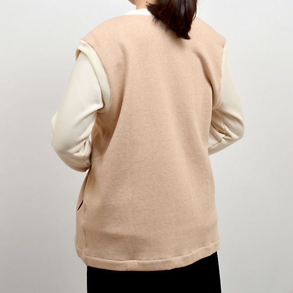 オーガニックコットン 裏起毛前開きベスト