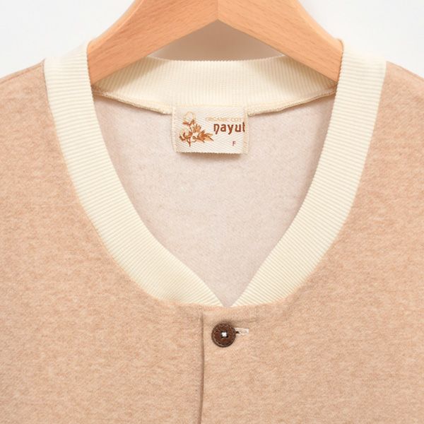 オーガニックコットン 裏起毛前開きベスト