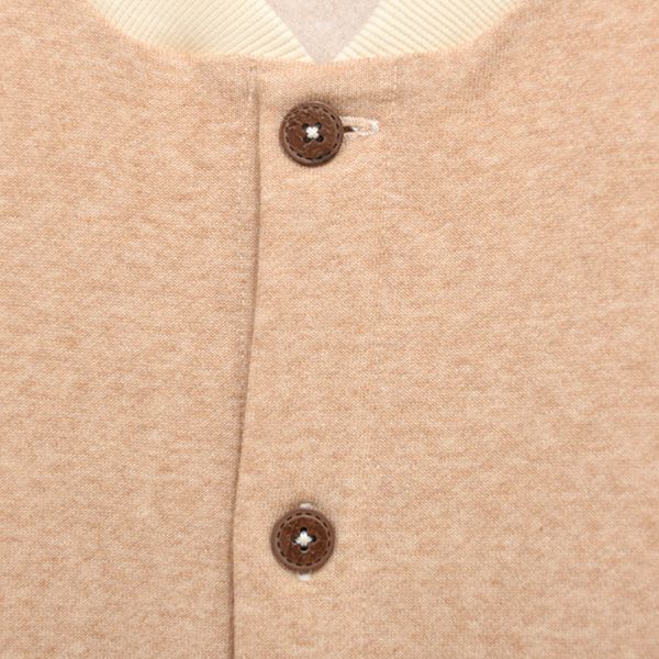 オーガニックコットン 裏起毛前開きベスト