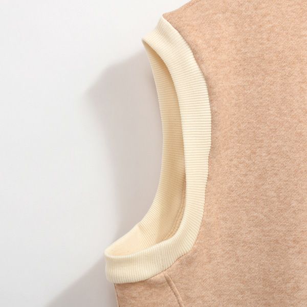 オーガニックコットン 裏起毛前開きベスト