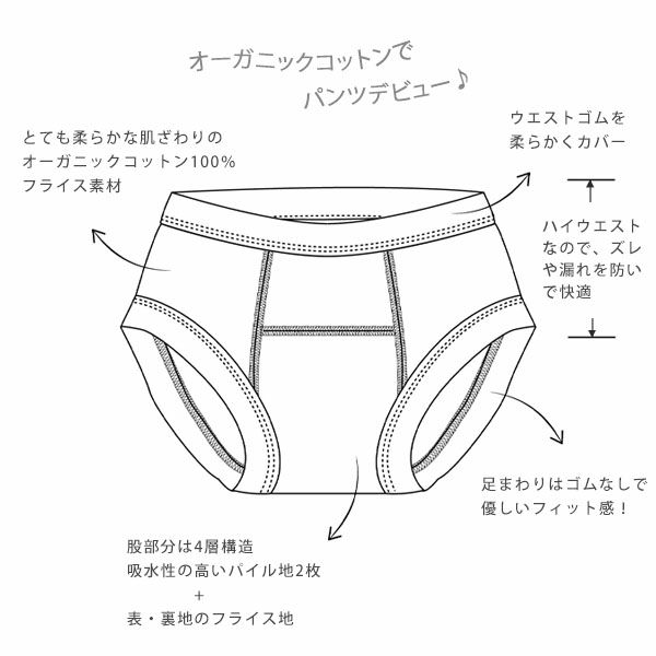 オーガニックコットン トイレトレーニングパンツ White