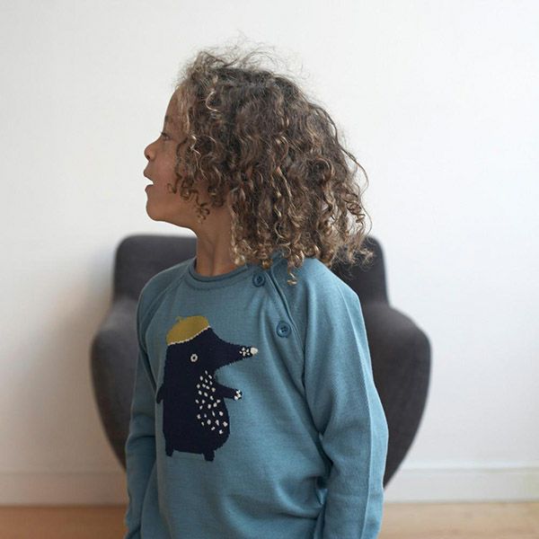 【SALE／20%OFF】オーガニックコットン キッズラグランニットプルオーバー