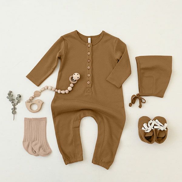 【SALE／20%OFF】 オーガニックコットン ベビージャンプスーツ（長袖）