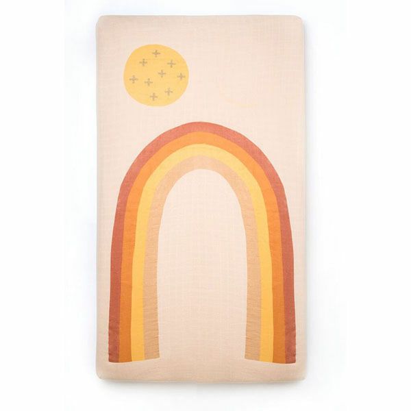 【SALE／20%OFF】オーガニックコットン ベビークリブシーツ Rainbow 130×70