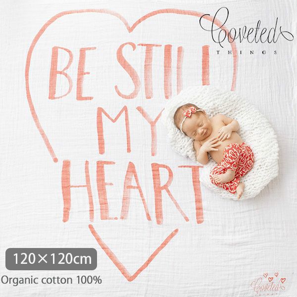 【SALE／30%OFF】 オーガニックコットン モスリンスワドルScarf Be Still My Heart