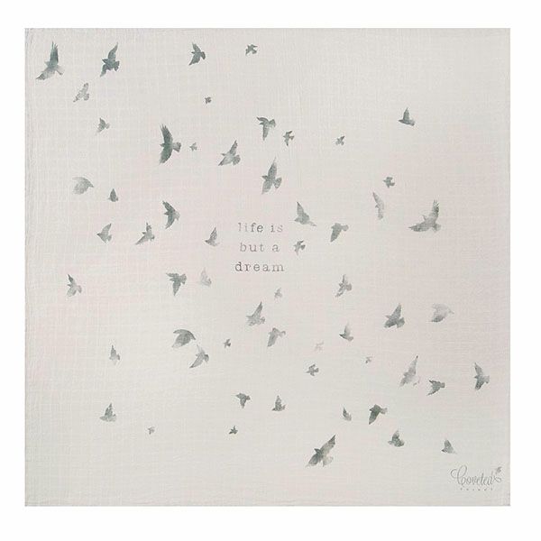 オーガニックコットン モスリンスワドルScarf Birds