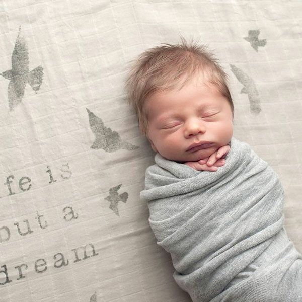 オーガニックコットン モスリンスワドルScarf Birds