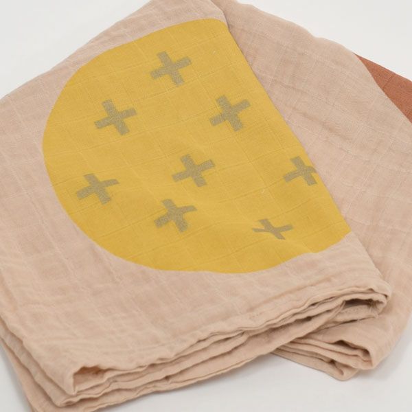 オーガニックコットン モスリンスワドルScarf Rainbow