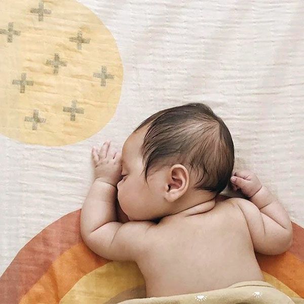 オーガニックコットン モスリンスワドルScarf Rainbow