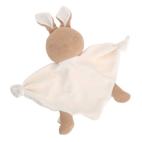 オーガニックコットン ベビーおしゃぶりクロス付きぬいぐるみ うさぎのドゥドゥ