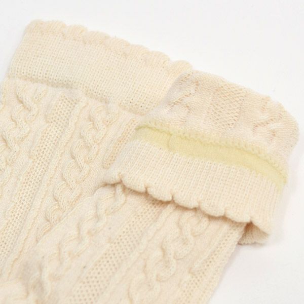 オーガニックコットン ベビー模様編みハイソックス